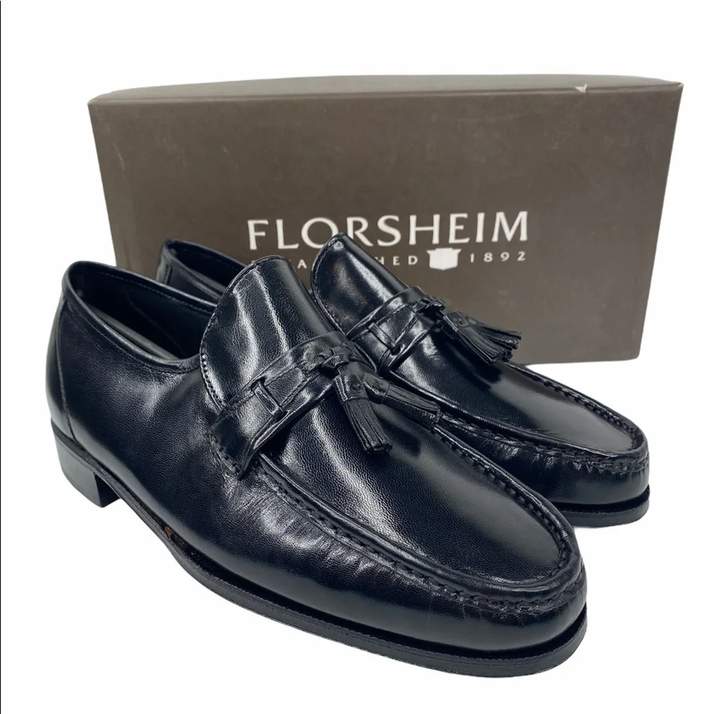 Florsheim Como Moc Toe Tassle Loafer Black Shoes